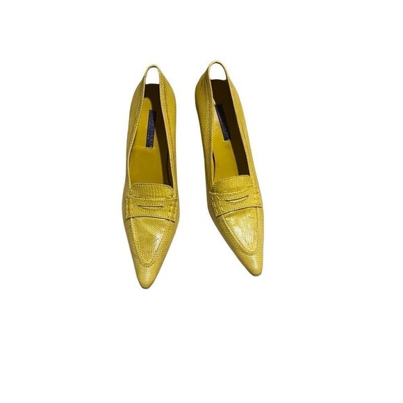 Ralph Lauren Collection Purple Label Yellow Pointed Stiletto Pump Heels Size 7 - Picture 6 of 10